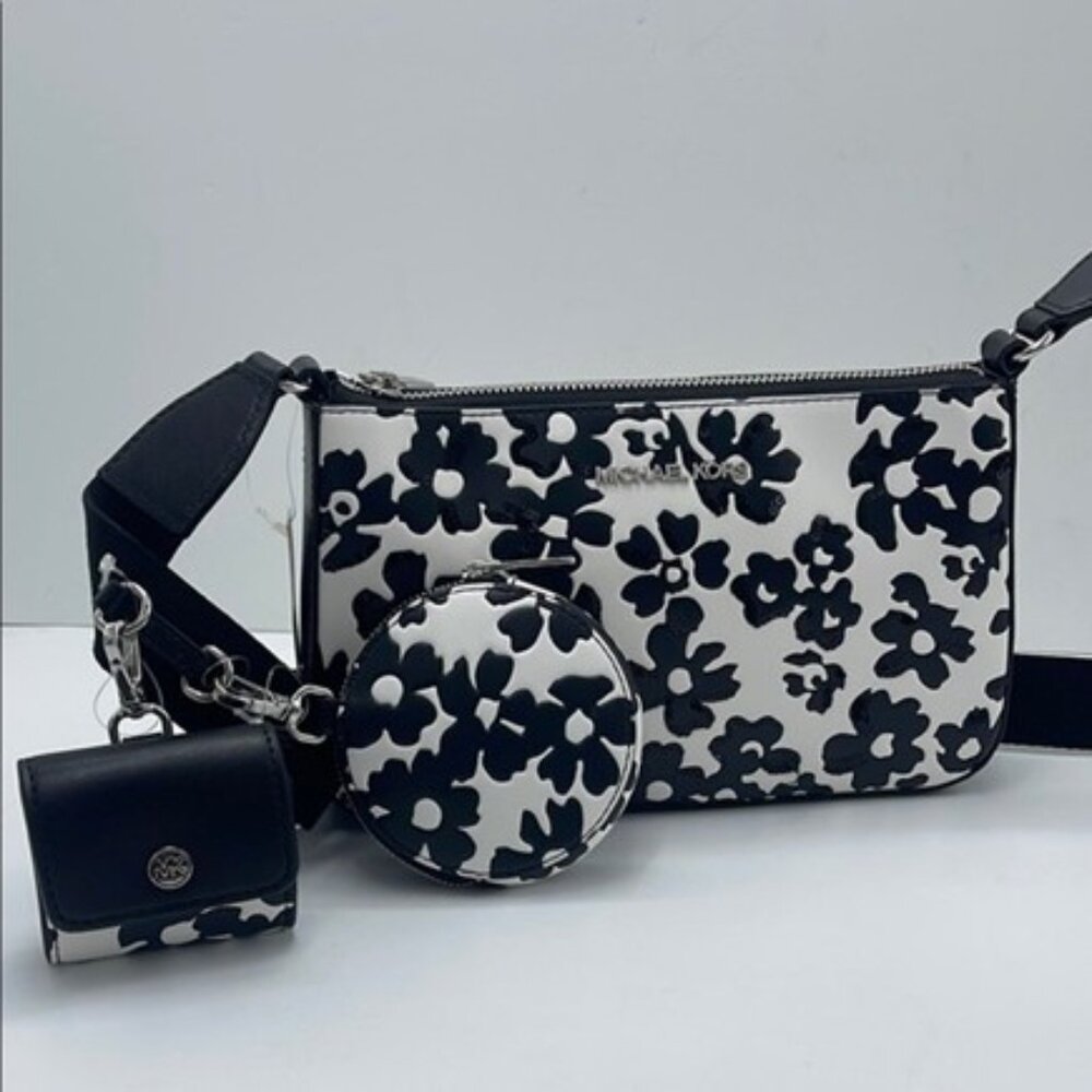 MICHAEL KORS Jet Set Small Sequined Floral Print Crossbody Bag NWT - Picture 2 of 4